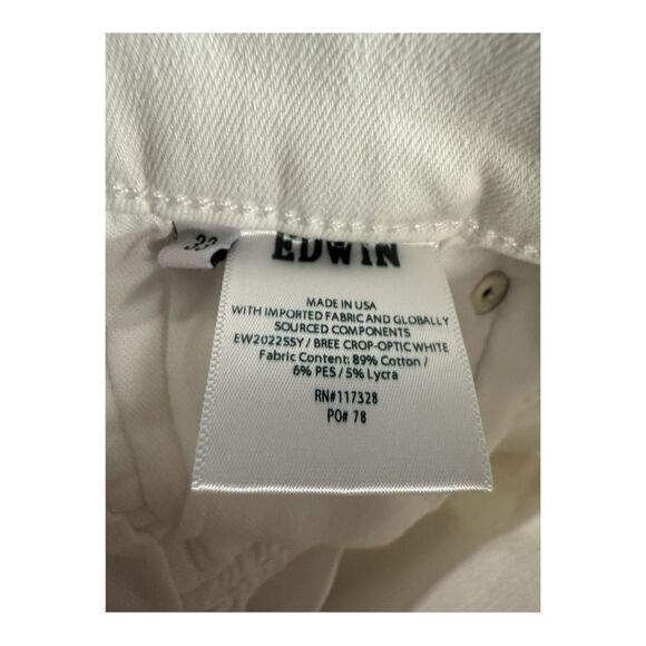 NWT Edwin Bree Cropped Optic white ankle jeans size 33 - Picture 13 of 14